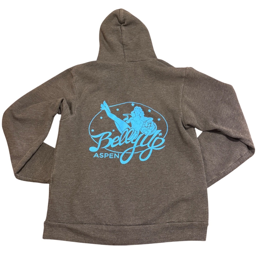American Apparel Belly Up Aspen Pin-Up Girl Zip Up Hoodie Charcoal‎ Grey Medium